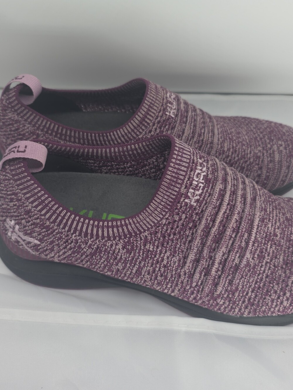 Kuru Stride Slip On Knit Comfort Walking Sneakers Purple Women's Size 9